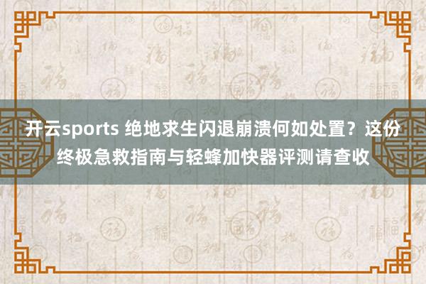 开云sports 绝地求生闪退崩溃何如处置？这份终极急救指南与轻蜂加快器评测请查收